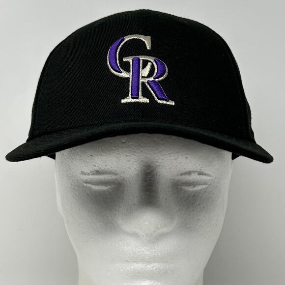 Colorado Rockies Hat Baseball Cap Fitted 7 Black New Era 59Fifty 6 Panel MLB - Picture 2 of 9